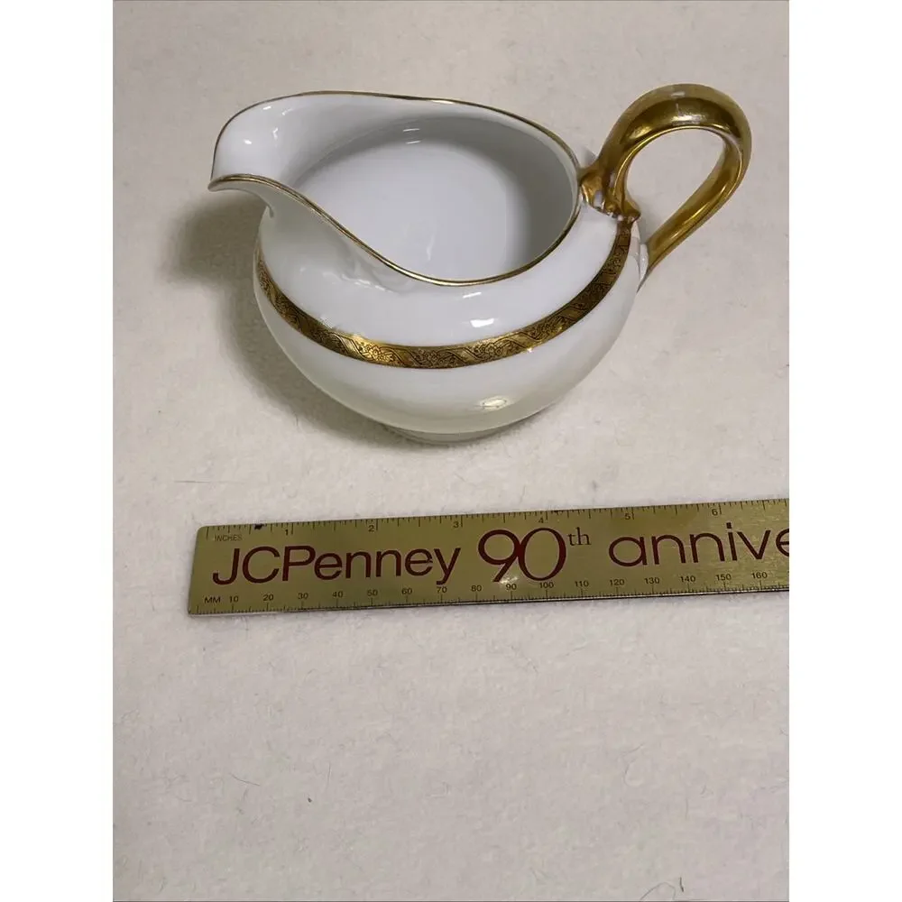 Rosenthal Selb Bavaria Balmoral White and Gold Handle Creamer